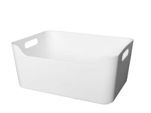 Load image into Gallery viewer, Plastic Storage Bin w/ Handles Off-White Medium
