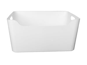 Plastic Storage Bin w/ Handles Off-White Large