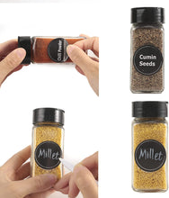 Load image into Gallery viewer, Glass Spice Jars with Labels Set / 24pcs
