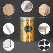Load image into Gallery viewer, Glass Jars with Bamboo Lids Set / 5
